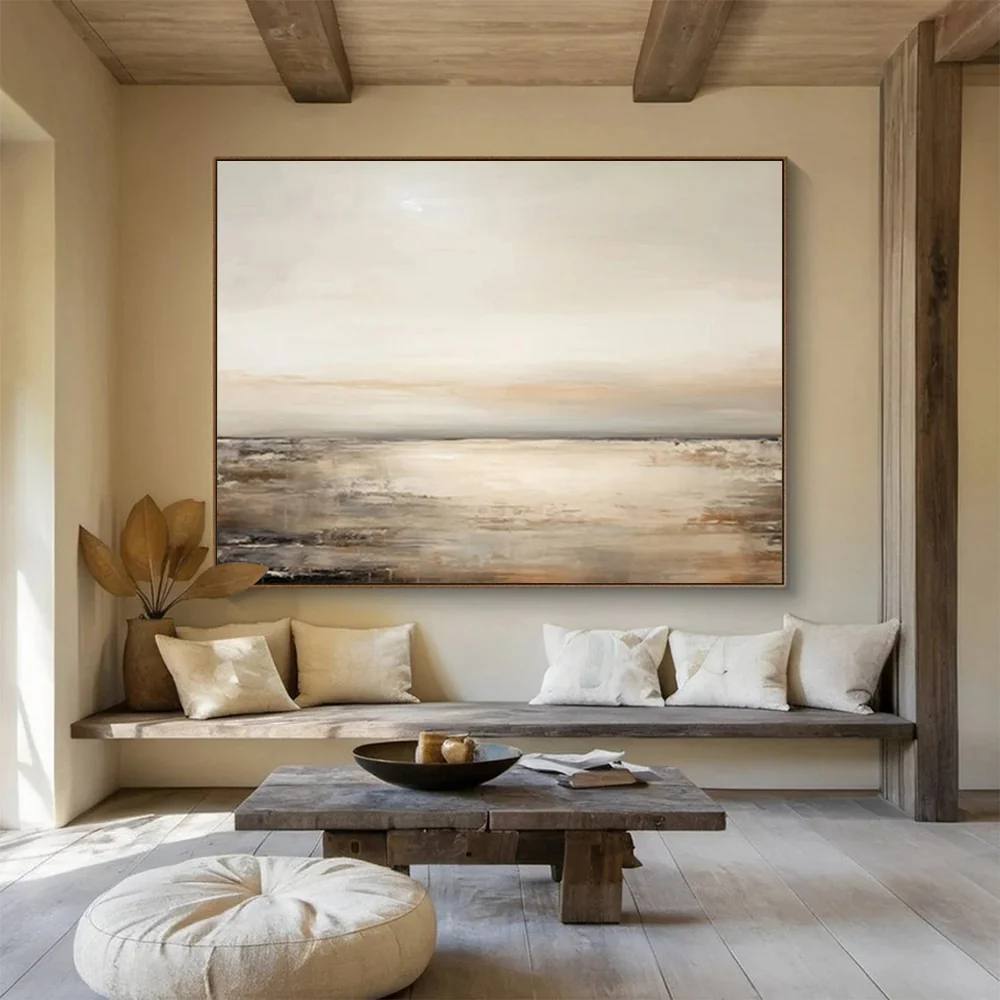 Serene Hand-painted Handmade Bedroom Relaxing Coastal Abstract Artwork FF8AD